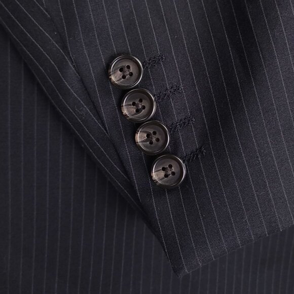 Ralph Lauren 44R 2-Piece Black Striped Suit Pants W37xL30 - Picture 6 of 15